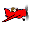 image of a red cartoon airplane
